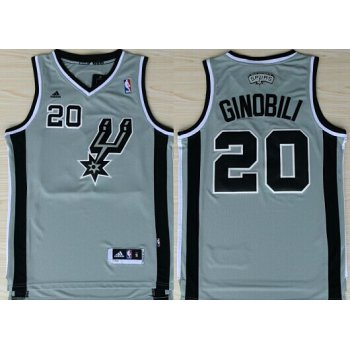 San Antonio Spurs #20 Manu Ginobili Revolution 30 Swingman Gray Jersey