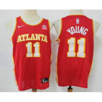 Men's Atlanta Hawks #11 Trae Young Red 2020 NEW Swingman Stitched Nike NBA Jersey With The Sponsor Logo