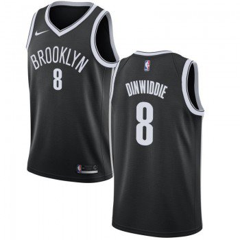 Men's Brooklyn Nets #8 Spencer Dinwiddie Swingman Black Icon Edition Nike Jersey