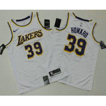 Men's Los Angeles Lakers #39 Dwight Howard White 2019 Nike Swingman Printed NBA Jersey