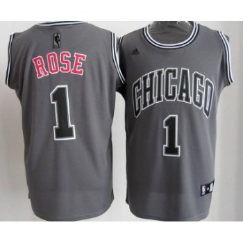 Chicago Bulls #1 Derrick Rose Gray Shadow Jersey