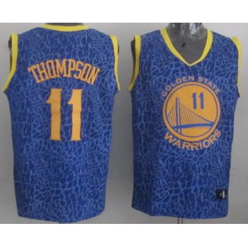 Golden State Warriors #11 Klay Thompson Blue Leopard Print Fashion Jersey