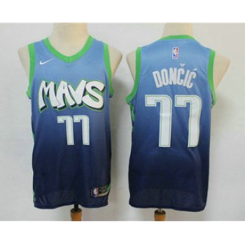 Men's Dallas Mavericks #77 Luka Doncic Blue 2020 Nike City Edition Swingman Jersey