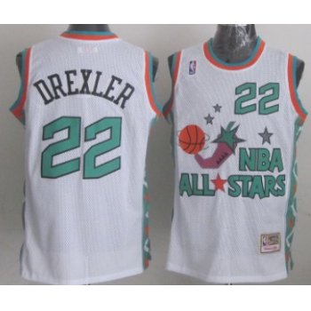 NBA 1996 All-Star #22 Clyde Drexler White Swingman Throwback Jersey