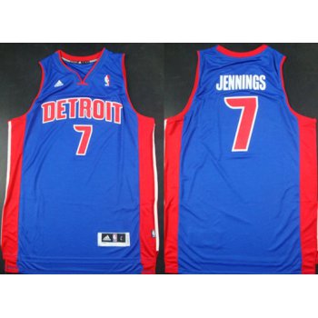 Detroit Pistons #7 Brandon Jennings Revolution 30 Swingman Blue Jersey