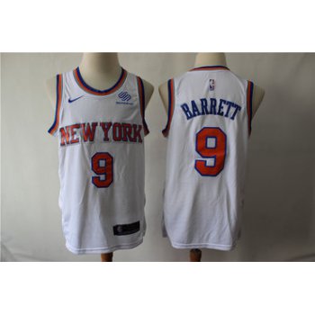 Knicks 9 R.J. Barrett White City Edition Nike Swingman Jersey