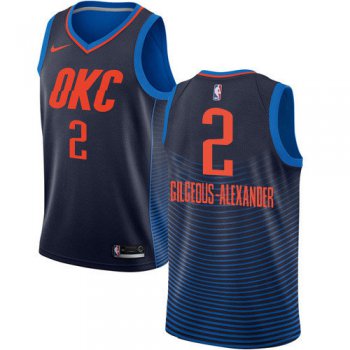 Nike Thunder #2 Shai Gilgeous-Alexander Navy Blue NBA Swingman Statement Edition Jersey