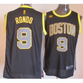 Boston Celtics #9 Rajon Rondo Black Electricity Fashion Jersey