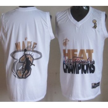 Miami Heat #3 Dwyane Wade 2013 NBA Champions White Fashion Jersey