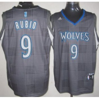 Minnesota Timberwolves #9 Ricky Rubio Black Rhythm Fashion Jersey
