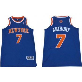 New York Knicks #7 Carmelo Anthony Revolution 30 Swingman 2013 Blue Jersey