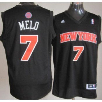 New York Knicks #7 Melo Black Fashion Jersey