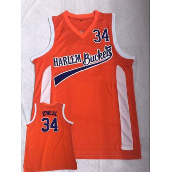Harlem Buckets 34 O'Neal Orange Uncle Drew Movie Basketball Jersey