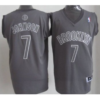 Brooklyn Nets #7 Joe Johnson Revolution 30 Swingman Gray Big Color Jersey