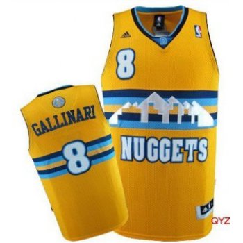 Denver Nuggets #8 Danilo Gallinari Yellow Swingman Jersey