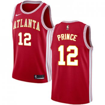 Men's Atlanta Hawks #12 Authentic Taurean Prince Red Basketball Statement Edition Jersey