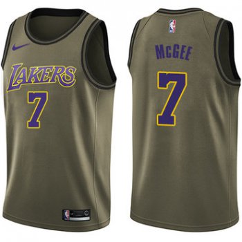 Men's Los Angeles Lakers #7 JaVale McGee Green Nike NBA Salute to Service Swingman Jersey