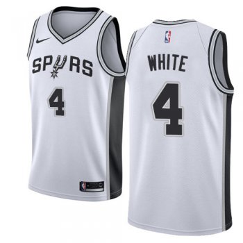 Men's Nike San Antonio Spurs #4 Derrick White White Basketball Swingman Association Edition Jersey