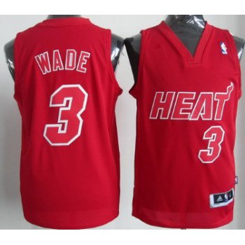 Miami Heat #3 Dwyane Wade Revolution 30 Swingman Red Big Color Jersey