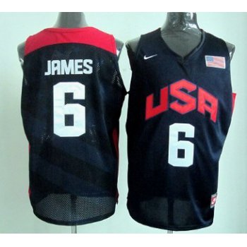 2012 Olympics Team USA #6 LeBron James Revolution 30 Swingman Blue Jersey