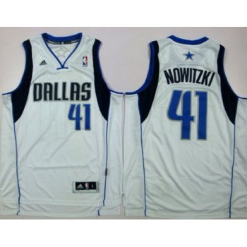 Dallas Mavericks #41 Dirk Nowitzki Revolution 30 Swingman White Jersey