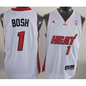 Miami Heat #1 Chris Bosh Revolution 30 Swingman White Jersey