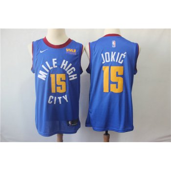 Men's Denver Nuggets #15 Nikola Jokic Nike blue Swingman Jersey