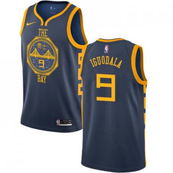 Men's Golden State Warriors #9 Authentic Andre Iguodala Navy Blue City Edition Nike NBA Jersey