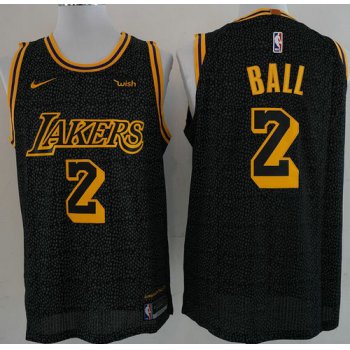 Nike Lakers 2 Lonzo Ball Black NBA Swingman City Edition Jersey