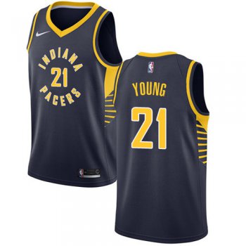 Nike Pacers #21 Thaddeus Young Navy Blue NBA Swingman Icon Edition Jersey