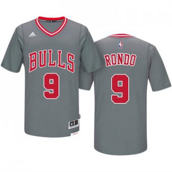 Men's Chicago Bulls #9 Rajon Rondo Gray Short-Sleeved Stitched NBA Adidas Revolution 30 Swingman Jersey