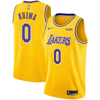 Nike Los Angeles Lakers #0 Kyle Kuzma Gold NBA Swingman Icon Edition Jersey