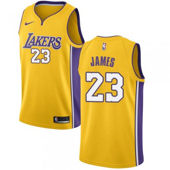 Nike Los Angeles Lakers #23 LeBron James Gold NBA Swingman Icon Edition Jersey