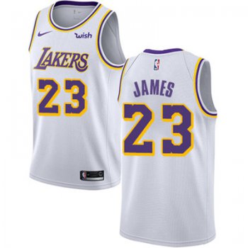 Nike Los Angeles Lakers #23 LeBron James White NBA Swingman Association Edition Jersey