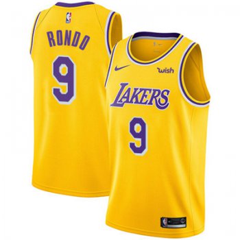 Nike Los Angeles Lakers #9 Rajon Rondo Gold NBA Swingman Icon Edition Jersey