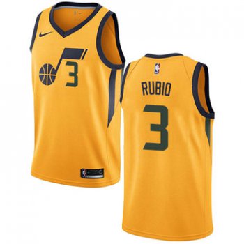 Nike Utah Jazz #3 Ricky Rubio Yellow NBA Swingman Statement Edition Jersey