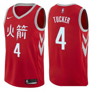 Houston Rockets #4 PJ Tucker Red Nike NBA Men's Stitched Swingman Jersey City Edition
