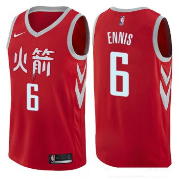 Houston Rockets #6 Tyler Ennis Red Nike NBA Men's Stitched Swingman Jersey City Edition