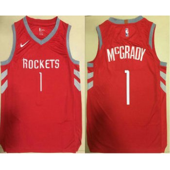 Men's Houston Rockets #1 Tracy McGrady New Red 2017-2018 Nike Authentic Printed NBA Jersey