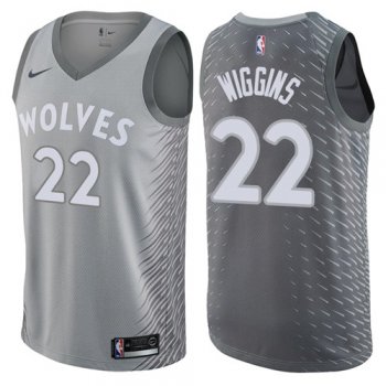 Nike Minnesota Timberwolves #22 Andrew Wiggins Gray NBA Swingman City Edition Jersey