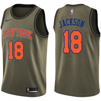 Nike New York Knicks #18 Phil Jackson Green Salute to Service NBA Swingman Jersey