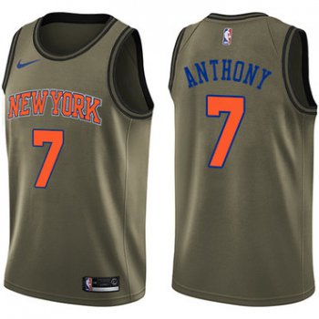 Nike New York Knicks #7 Carmelo Anthony Green Salute to Service NBA Swingman Jersey