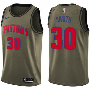 Nike Pistons #30 Joe Smith Green Salute to Service NBA Swingman Jersey