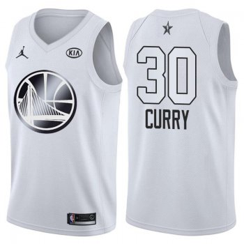 Warriors 30 Stephen Curry Jordan Brand White 2018 All-Star Game Swingman Jersey