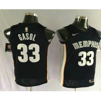 Men's Memphis Grizzlies #33 Marc Gasol New Navy Blue 2017-2018 Nike Swingman Stitched NBA Jersey