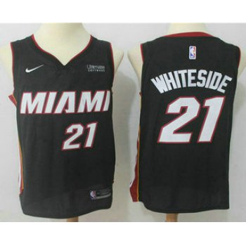Men's Miami Heat #21 Hassan Whiteside Black 2017-2018 Nike Swingman Ultimate Software Stitched NBA Jersey