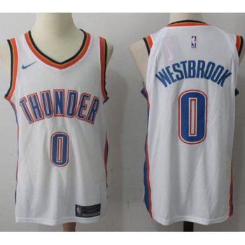 Nike Oklahoma City Thunder #0 Russell Westbrook White Stitched NBA Jersey