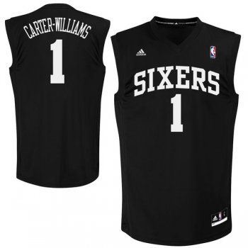 Philadelphia 76ers #1 Michael Carter -Williams Black Fashion Replica Jersey
