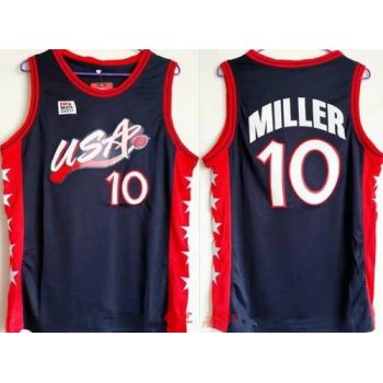 1996 Olympics Team USA Men's #10 Reggie Miller Navy Blue Stitched Basketball Swingman Jersey