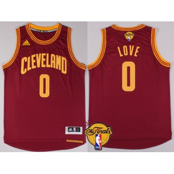 Men's Cleveland Cavaliers #0 Kevin Love 2017 The NBA Finals Patch Red Jersey